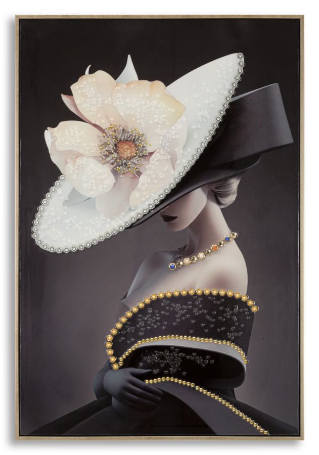 Pintura Sobre Tela Lacado Wien Hat -B- com Moldura Cm 62x4x92