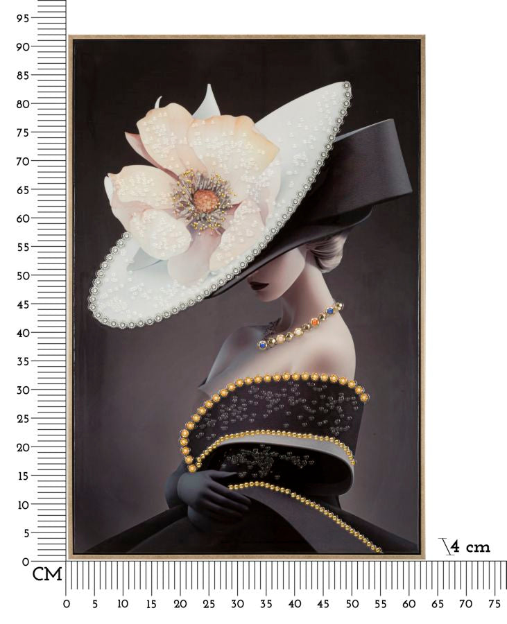 Pintura Sobre Tela Lacado Wien Hat -B- com Moldura Cm 62x4x92