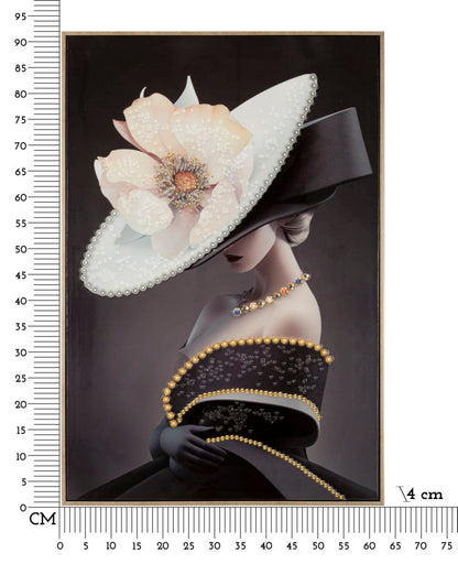 Pintura Sobre Tela Lacado Wien Hat -B- com Moldura Cm 62x4x92