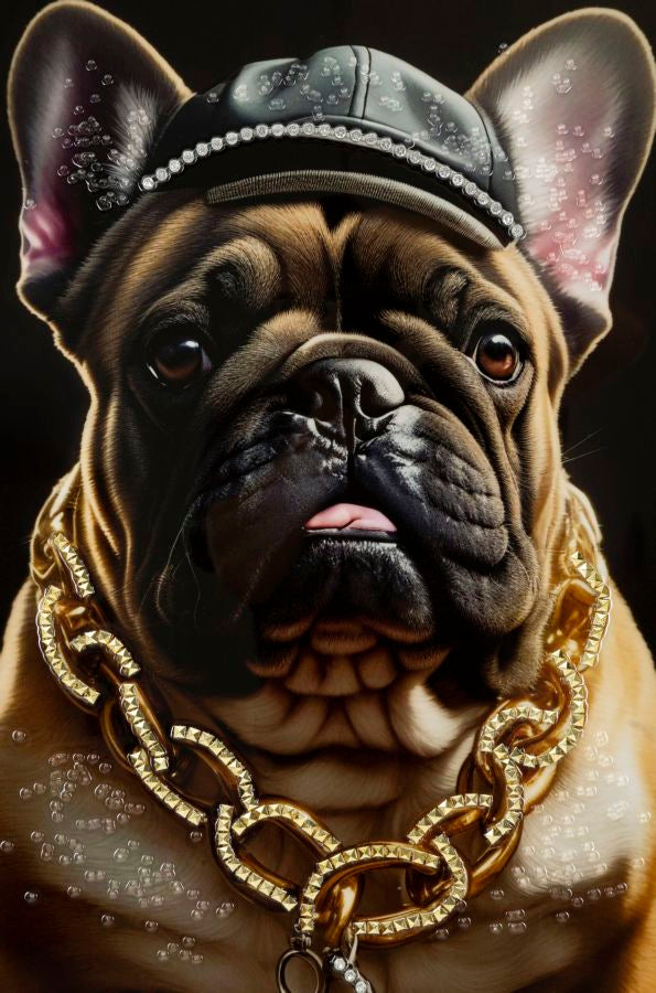 Pintura Sobre Tela Lacado Bully com Moldura Cm 62x4x82