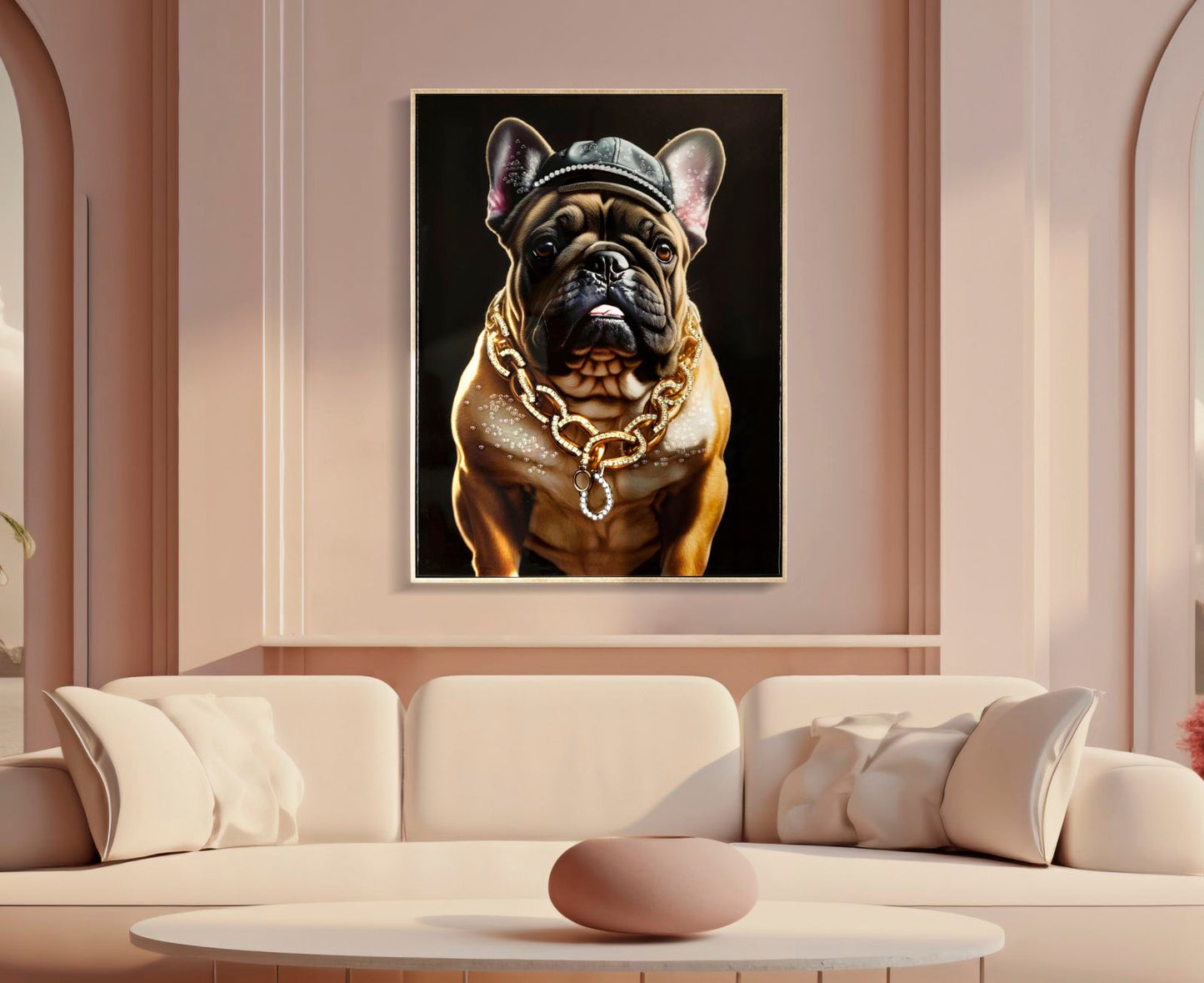 Pintura Sobre Tela Lacado Bully com Moldura Cm 62x4x82