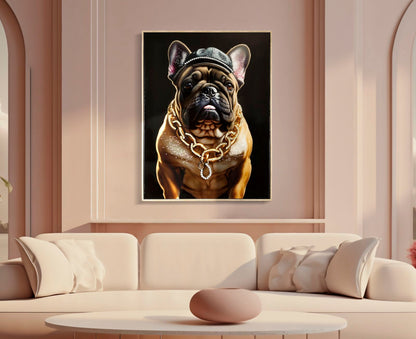 Pintura Sobre Tela Lacado Bully com Moldura Cm 62x4x82