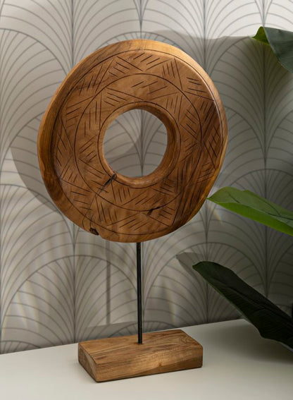 Escultura Dorat em Teca Reciclada Cm 35x10x58