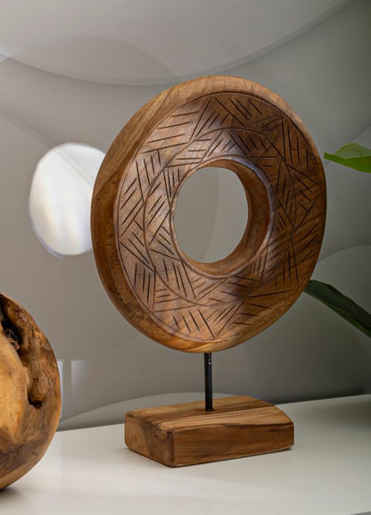 Escultura Dorat em Teca Reciclada Cm 28x10x38