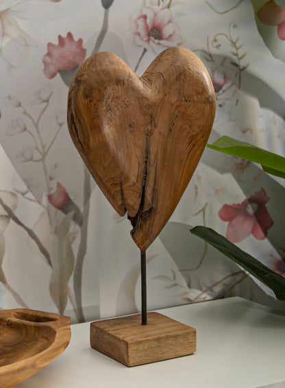Escultura Dobu em Teca Reciclada Cm 25x12x45