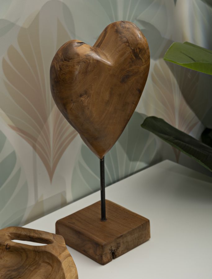 Escultura Dobu em Teca Reciclada Cm 20x12x37