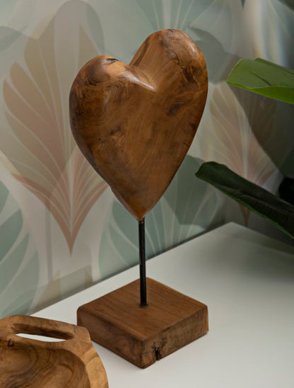 Escultura Dobu em Teca Reciclada Cm 20x12x37