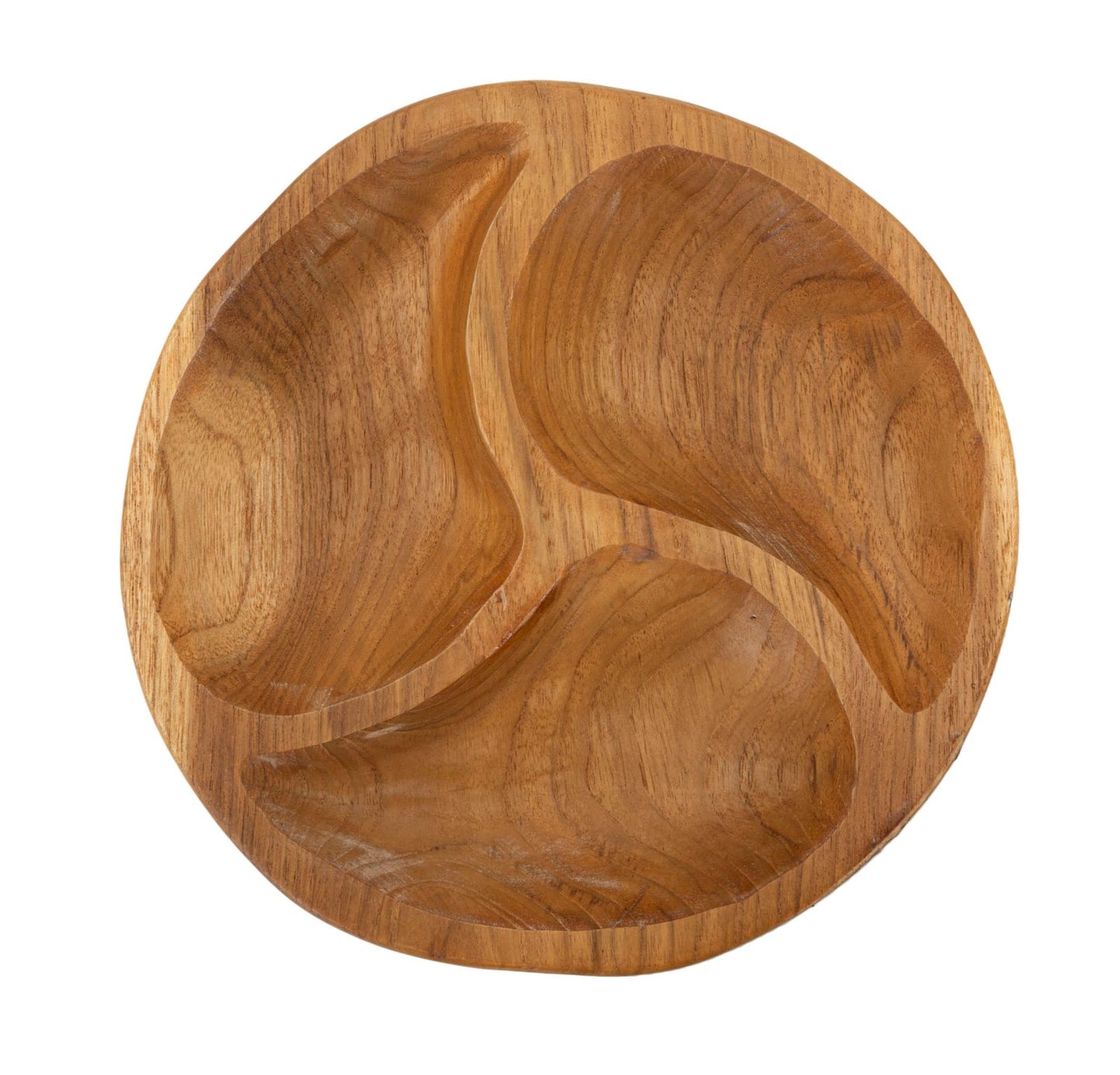 Porta objetos 3 Parti em Teca Reciclada Cm ø 25,5x3