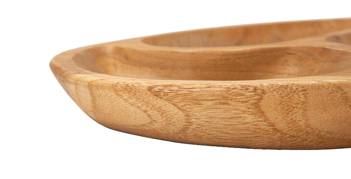 Porta objetos 3 Parti em Teca Reciclada Cm ø 25,5x3