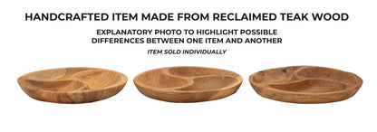 Porta objetos 3 Parti em Teca Reciclada Cm ø 25,5x3