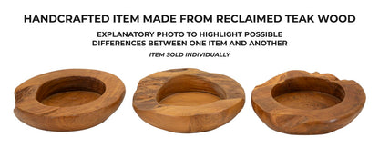 Porta objetos Erusi em Teca Reciclada Cm ø 20x6