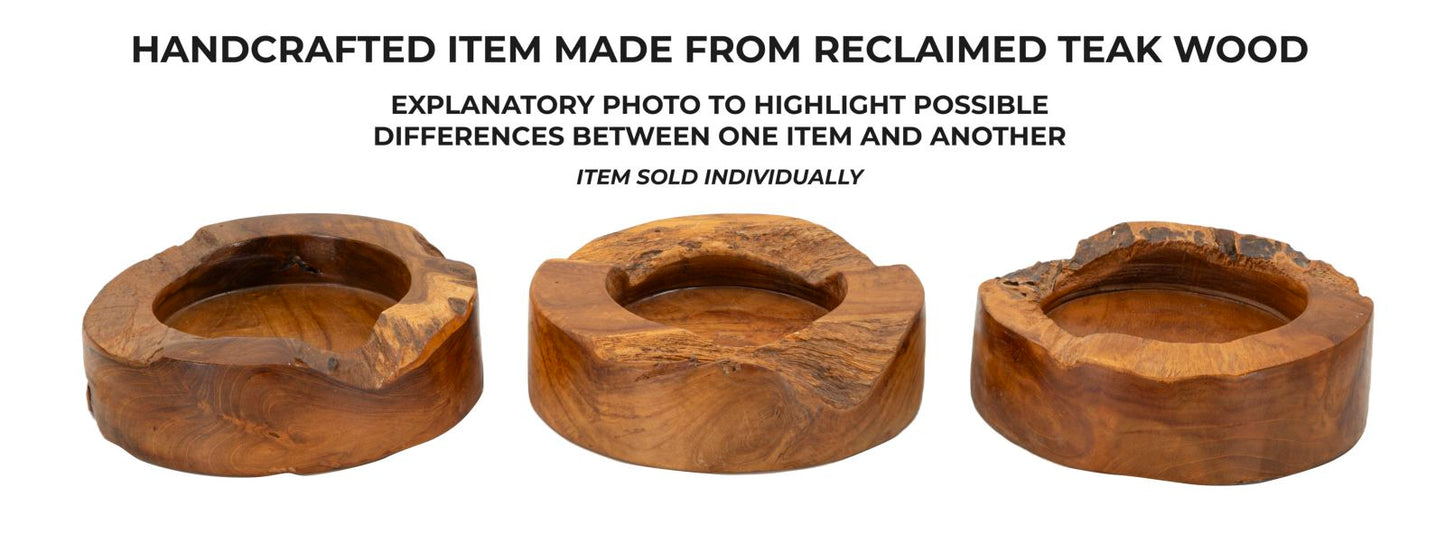 Porta objetos Erusi Plus em Teca Recicladacm ø 21x6