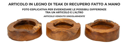 Porta objetos Erusi Plus em Teca Recicladacm ø 21x6