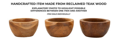 Porta objetos Erusi Simple em Teca Recicladacm ø15x9,5 (pezzi Unici-Non Rip.in Serie)