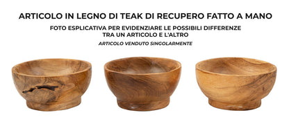 Porta objetos Butot em Teca Reciclada Cm ø 15x8