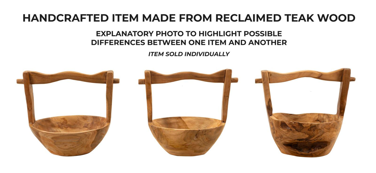 Porta objetos Timbo em Teca Reciclada Cm 32x25x27