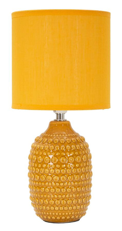 Candeeiro de Mesa de Cabeceira Pintas Ocra Cm ø 15x 30,5