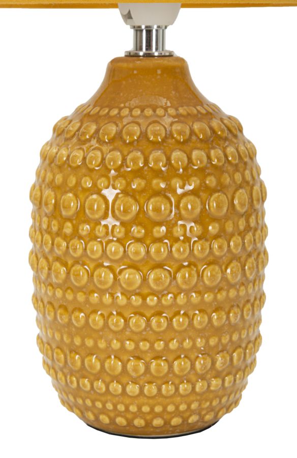 Candeeiro de Mesa de Cabeceira Pintas Ocra Cm ø 15x 30,5