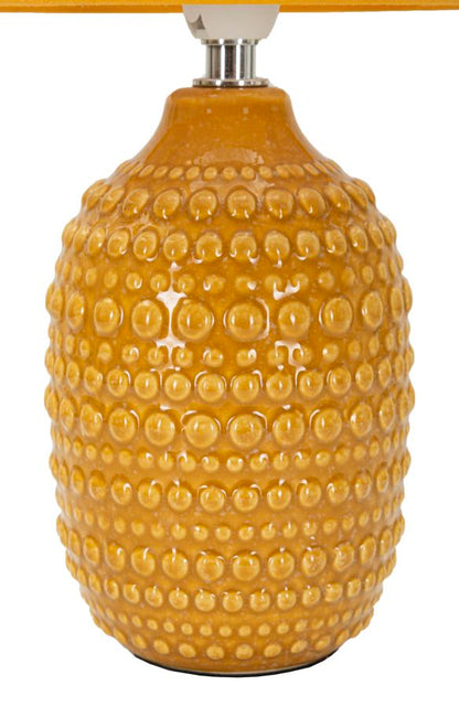 Candeeiro de Mesa de Cabeceira Pintas Ocra Cm ø 15x 30,5