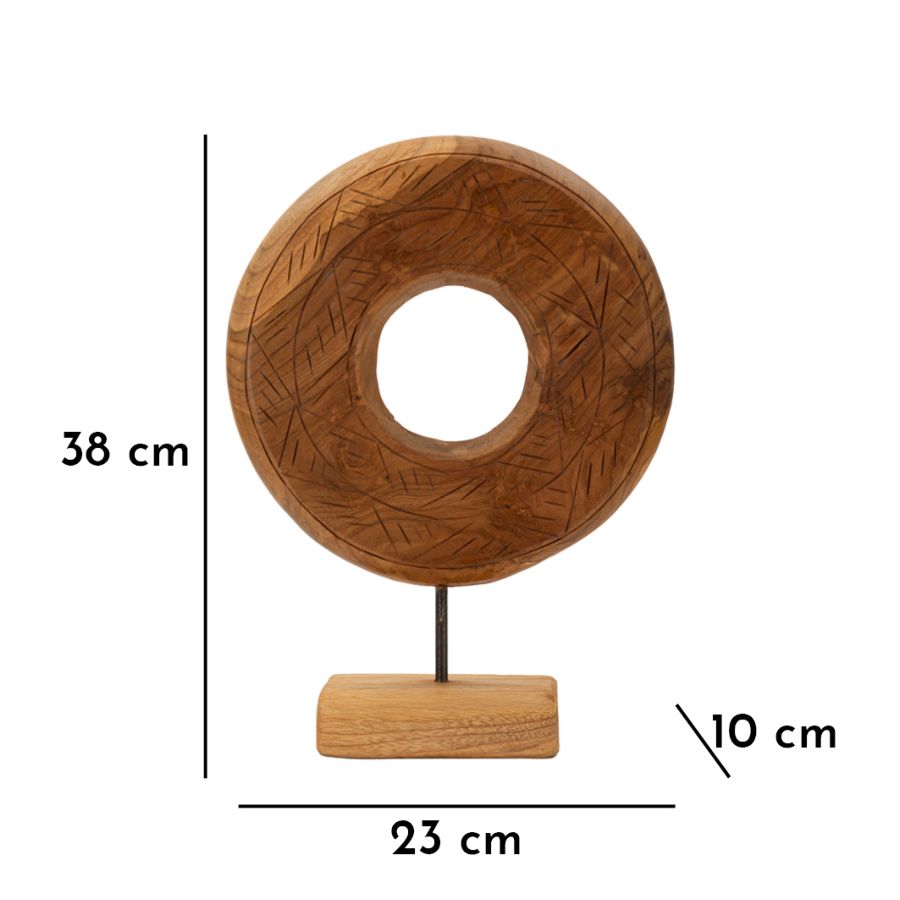 Escultura Dorat em Teca Reciclada Cm 28x10x38