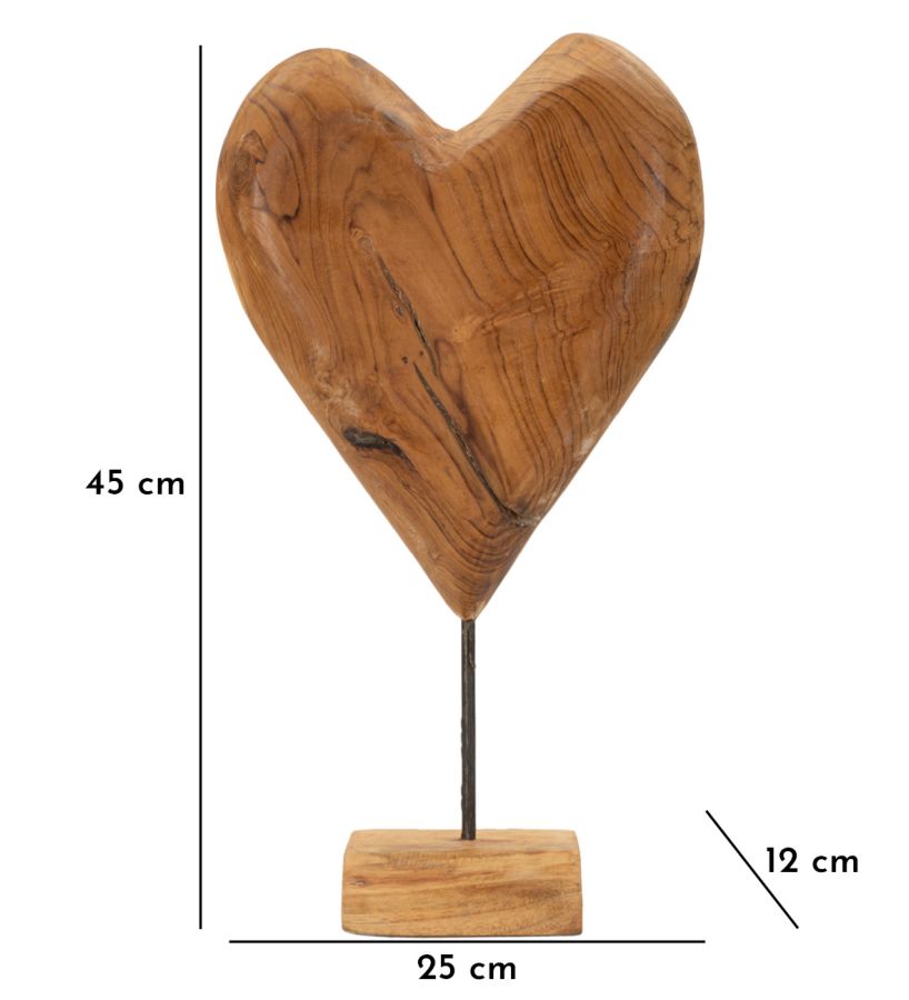 Escultura Dobu em Teca Reciclada Cm 25x12x45
