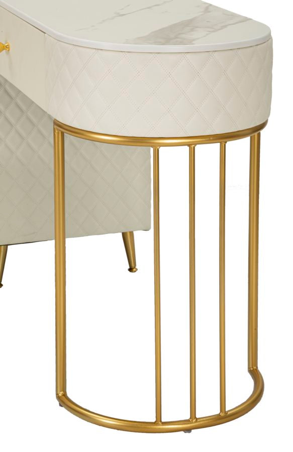 Toeletta Sharon Panna com Pufe Cm 120x40x75 (Pufe Ø36x39)