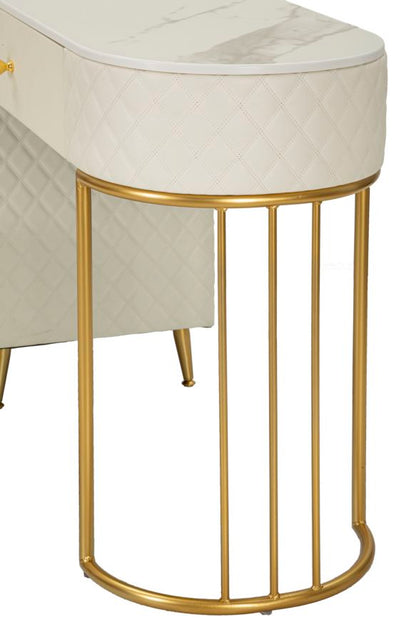 Toeletta Sharon Panna com Pufe Cm 120x40x75 (Pufe Ø36x39)