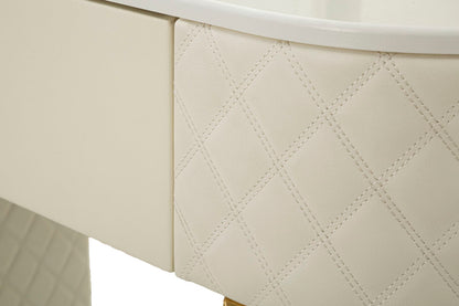 Toeletta Sharon Panna com Pufe Cm 120x40x75 (Pufe Ø36x39)