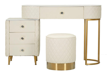 Toeletta Sharon Panna com Pufe Cm 120x40x75 (Pufe Ø36x39)