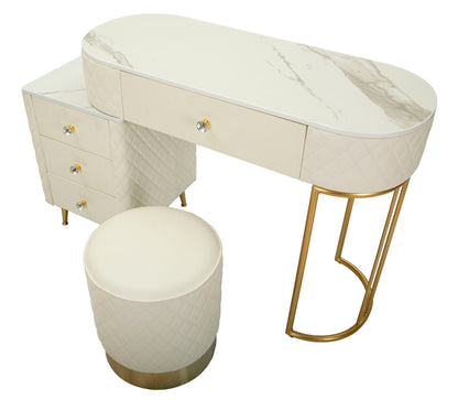 Toeletta Sharon Panna com Pufe Cm 120x40x75 (Pufe Ø36x39)