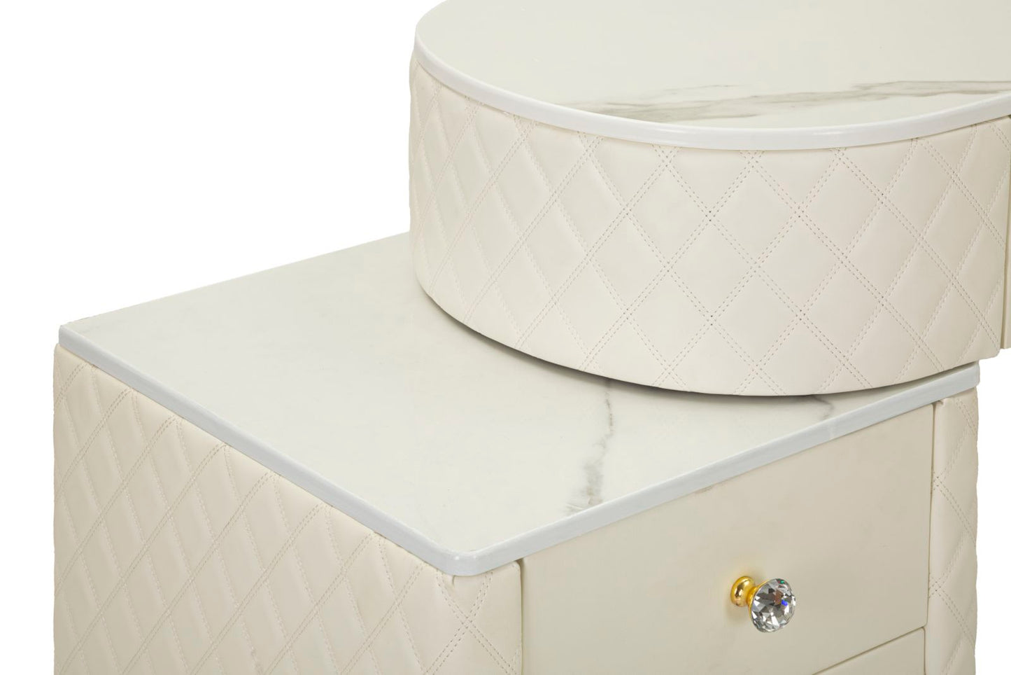 Toeletta Sharon Panna com Pufe Cm 120x40x75 (Pufe Ø36x39)