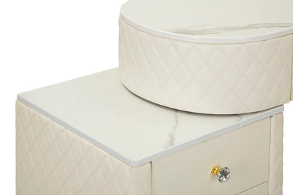 Toeletta Sharon Panna com Pufe Cm 120x40x75 (Pufe Ø36x39)
