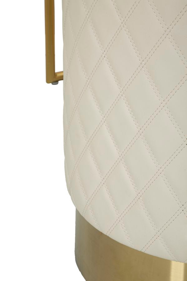 Toeletta Sharon Panna com Pufe Cm 120x40x75 (Pufe Ø36x39)