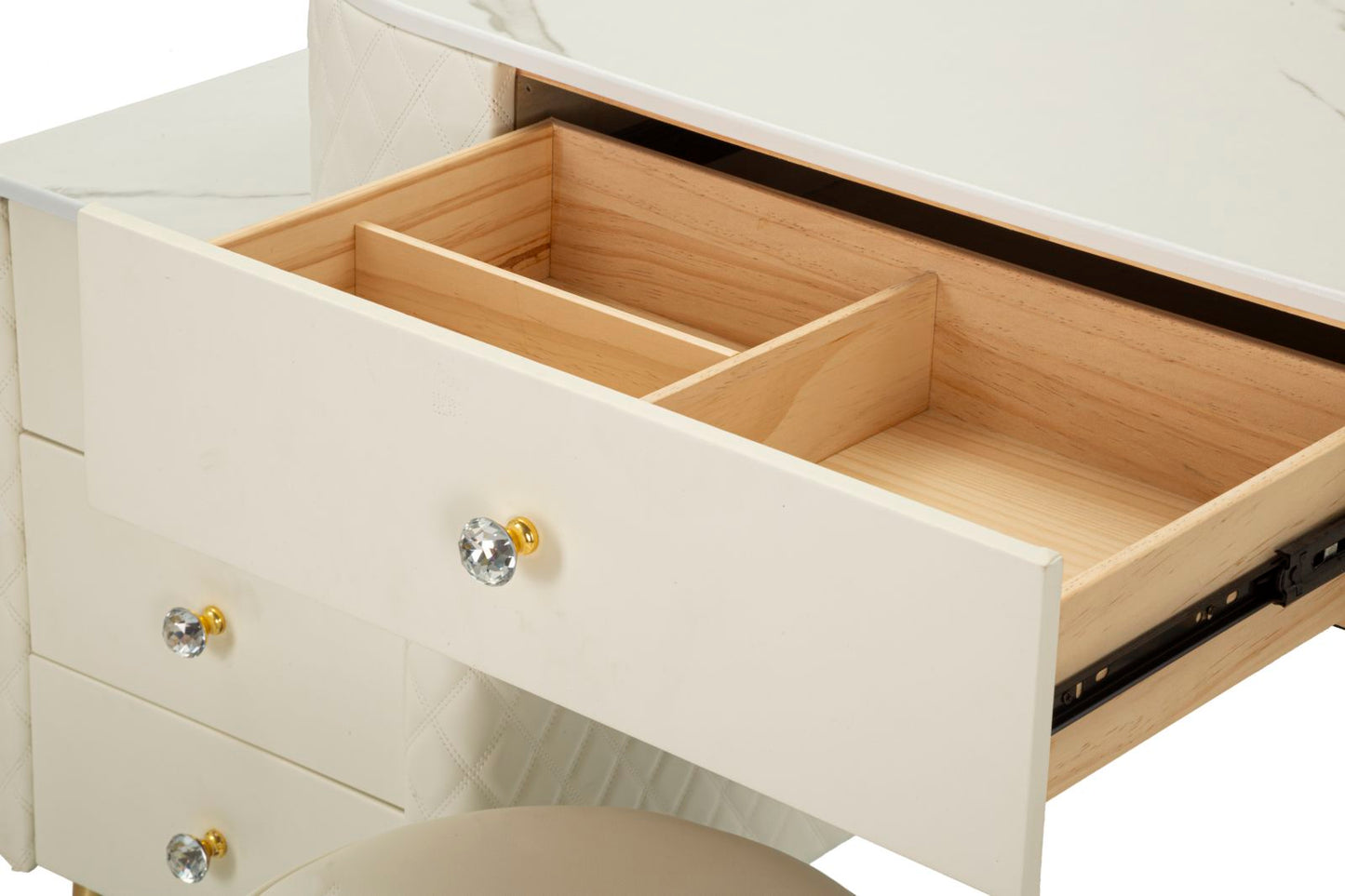 Toeletta Sharon Panna com Pufe Cm 120x40x75 (Pufe Ø36x39)