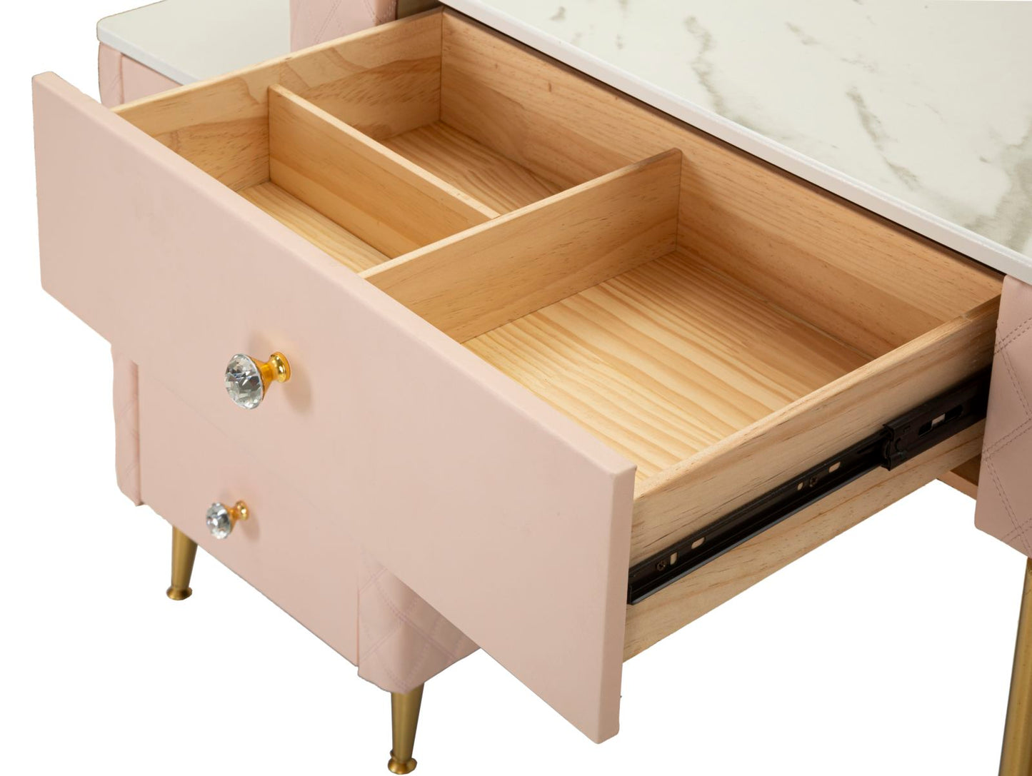 Toeletta Sharon Rosa com Pufe Cm 120x40x75 (Pufe Ø36x39)