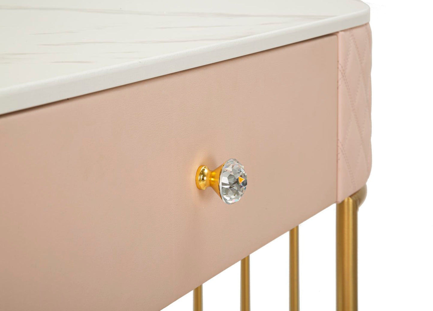 Toeletta Sharon Rosa com Pufe Cm 120x40x75 (Pufe Ø36x39)