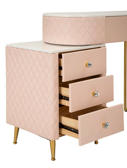 Toeletta Sharon Rosa com Pufe Cm 120x40x75 (Pufe Ø36x39)