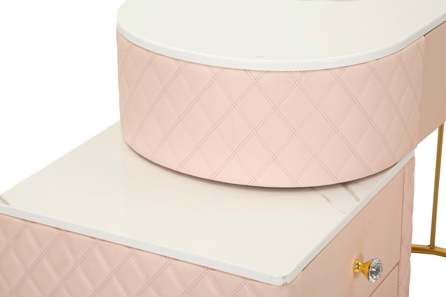 Toeletta Sharon Rosa com Pufe Cm 120x40x75 (Pufe Ø36x39)