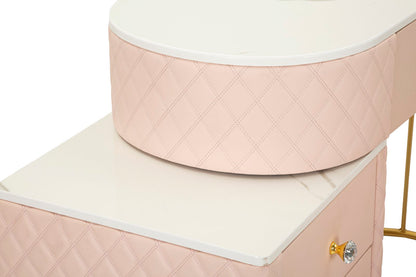 Toeletta Sharon Rosa com Pufe Cm 120x40x75 (Pufe Ø36x39)