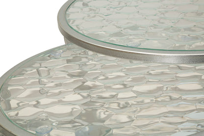 Mesas Auxiliares Noah Prateado Conjunto 4 Un. Cm ø 70x45-47x54,5-36x50-28x45