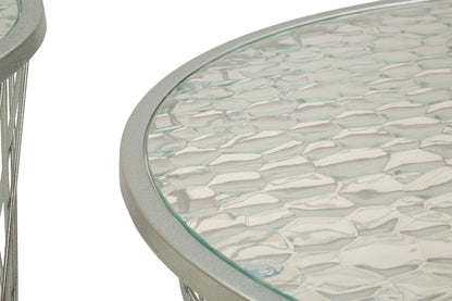 Mesas Auxiliares Noah Prateado Conjunto 4 Un. Cm ø 70x45-47x54,5-36x50-28x45