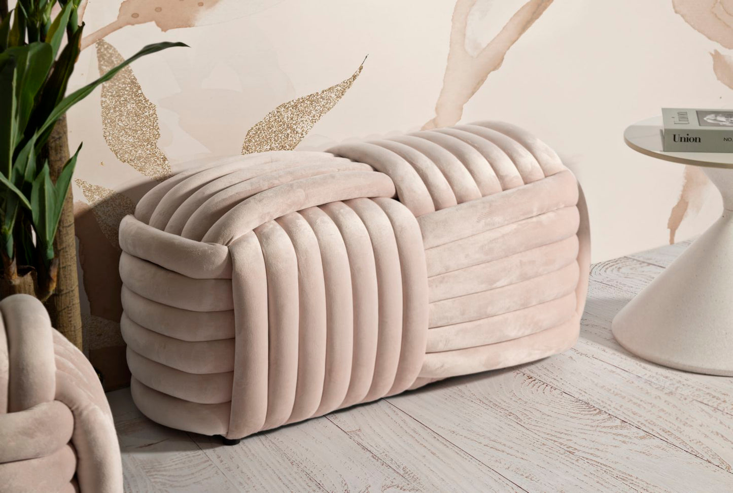 Banco Softy Rosa Cm 90x45x45