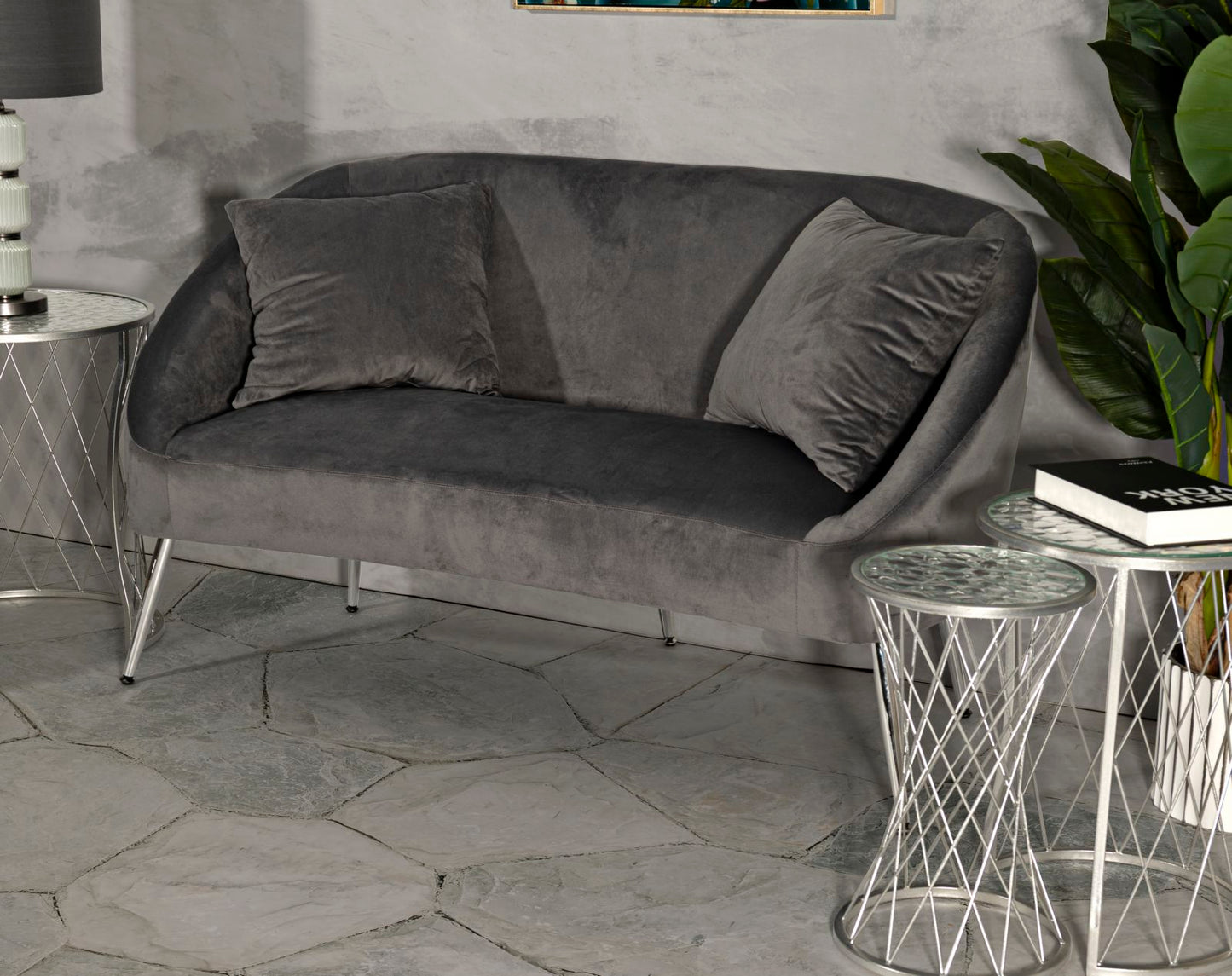 Sofá Pequeno Silvery com Cuscini Cm 137x69x79
