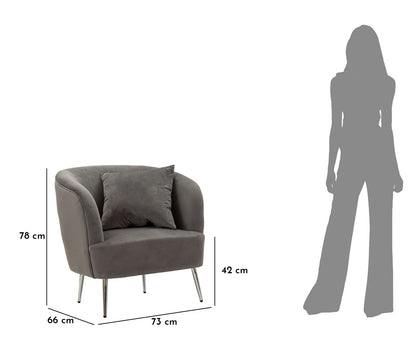 Poltrona Silvery com Almofada Cm 73x66x78