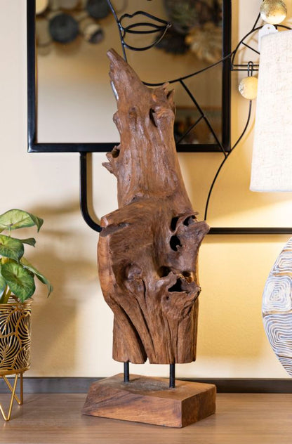 Escultura Akar em Teca Reciclada Cm 23x27x64
