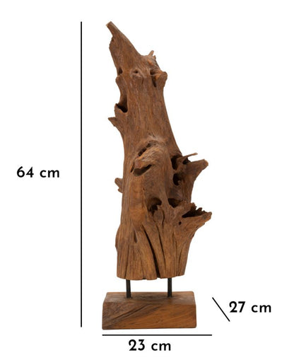 Escultura Akar em Teca Reciclada Cm 23x27x64