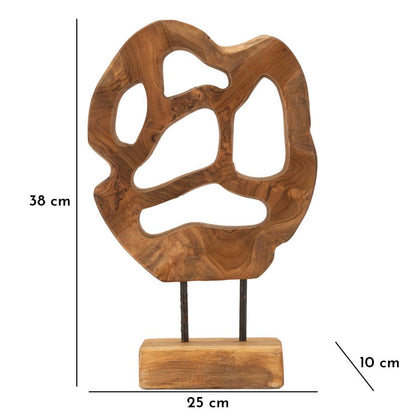 Escultura Lubang em Teca Reciclada Cm 25x10x38