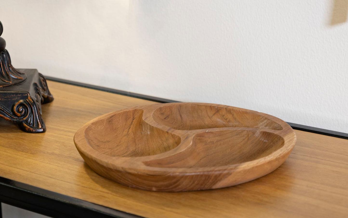 Porta objetos 3 Parti em Teca Reciclada Cm ø 25,5x3