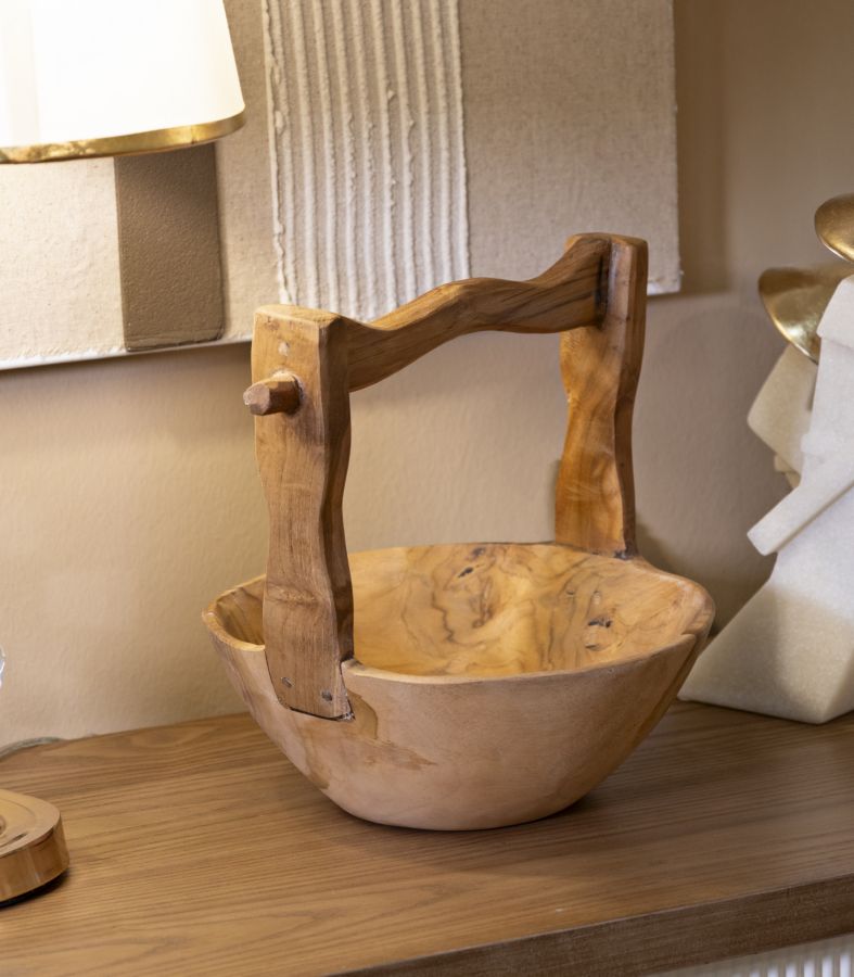 Porta objetos Timbo em Teca Reciclada Cm 32x25x27