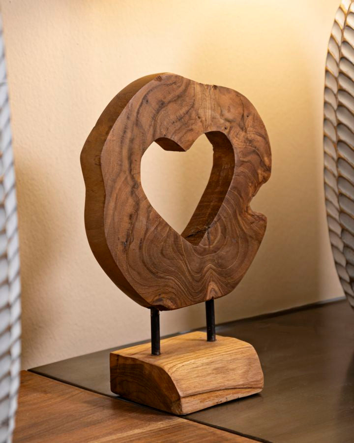 Escultura Hasi em Teca Reciclada Cm 20x10x28